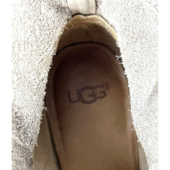 UGG Elora Sahara Grey Suede Leather Ankle Boots, Women's Size 10 - Picture 10 of 16